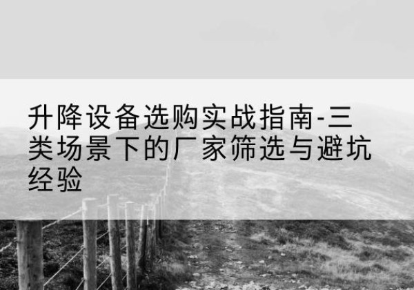 肥乡移动式升降机厂家推荐-升降设备选购实战指南-三类场景下的厂家筛选与避坑经验